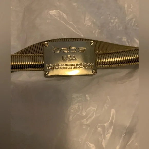 Bebe Logo Snake Chain Belt for Women Gold